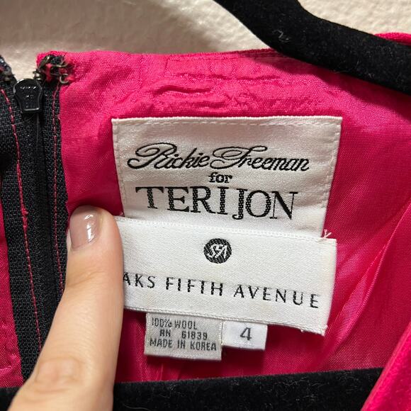 Rickie Freeman For Terijon Saks Fifth Avenue Wool Bodycon Dress Pink Sz 4 - Picture 8 of 8